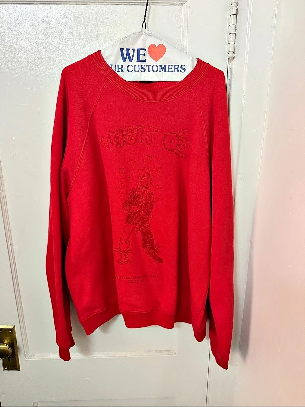 Louis Vuitton Visit Oz Scarecrow Embroidered Sweatshirt Red XL